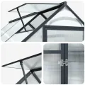 Garten Gewächshaus aus Aluminium und verzinktem Stahl Anthrazit mit Tür 183,5 x 243,5 x 207 cm wetterfest für Pflanzenhaus, Tomatenhaus, Gemüseanbau im Outdoor Garten, Balkon oder Terrasse - Thumbnail 6