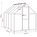 Garten Gewächshaus aus Aluminium und verzinktem Stahl Anthrazit mit Tür 183,5 x 243,5 x 207 cm wetterfest für Pflanzenhaus, Tomatenhaus, Gemüseanbau im Outdoor Garten, Balkon oder Terrasse - Thumbnail 8
