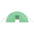 Gewächshaus mit Stahlrahmen und grüner PE-Folie 60 m² 10x6x2,85 m mit Reißverschluss-Tür, aufrollbaren Fenstern, wetterfest für Garten, Gemüse, Tomaten, Frostschutz, Outdoor Nutzung - Thumbnail 3