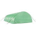 Gewächshaus mit Stahlrahmen und grüner PE-Folie 60 m² 10x6x2,85 m mit Reißverschluss-Tür, aufrollbaren Fenstern, wetterfest für Garten, Gemüse, Tomaten, Frostschutz, Outdoor Nutzung - Thumbnail 5