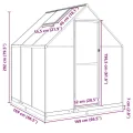 Gewächshaus mit Fundamentrahmen silbern aus Aluminium 169x169x202 cm, UV-beständig mit Polycarbonatplatten, wetterfestes Treibhaus für Garten, Balkon, Terrasse zur Pflanzenüberwinterung - Thumbnail 8