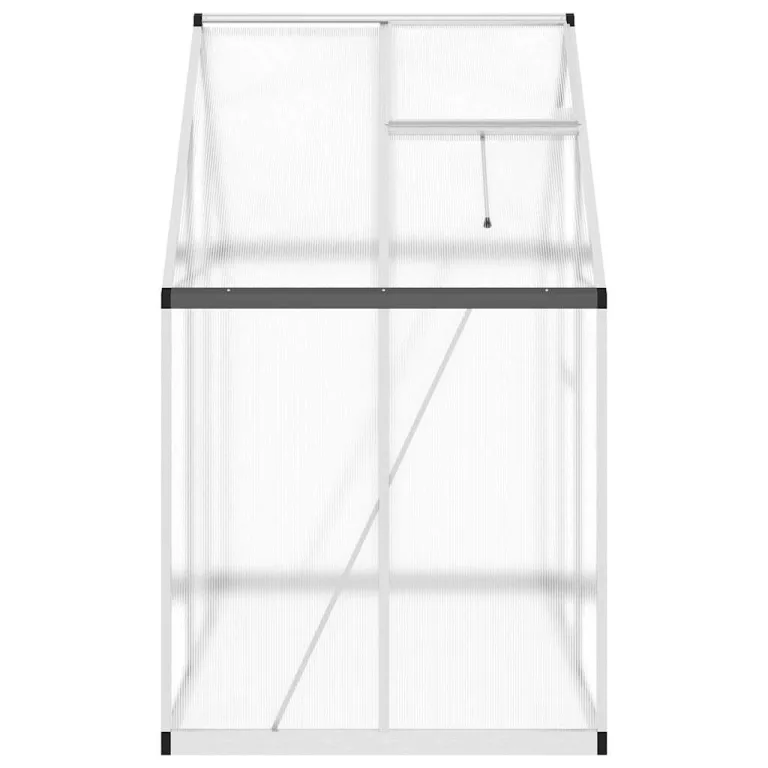 Gewächshaus mit Fundamentrahmen Silbern 169x114x195 cm Aluminium Polycarbonat UV-beständig wetterfest für Tomatenhaus Pflanzenhaus Gemüseanbau Garten Terrasse Balkon – Bild 3