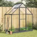 Gewächshaus mit Aluminium Fundamentrahmen Anthrazit 169x169x195 cm UV-beständig, Wetterfest und Stabil, mit Polycarbonat Platten für Pflanzenhaus, Gemüseanbau, Tomatenhaus und Überwinterung - Thumbnail 10