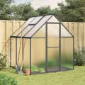 Gewächshaus mit Aluminium Fundamentrahmen Anthrazit 169x169x195 cm UV-beständig, Wetterfest und Stabil, mit Polycarbonat Platten für Pflanzenhaus, Gemüseanbau, Tomatenhaus und Überwinterung - Thumbnail 1