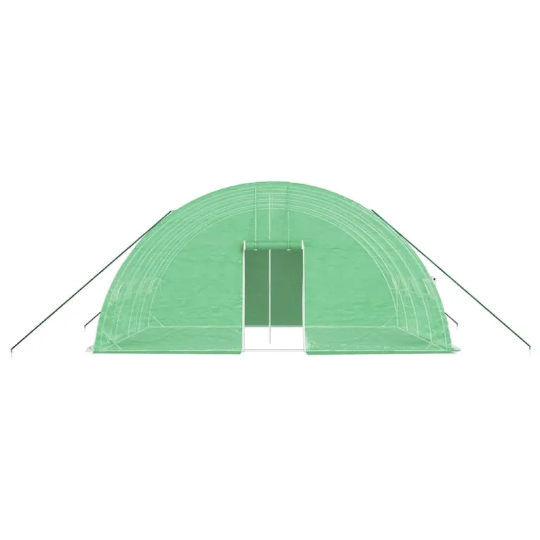 Gewächshaus mit Stahlrahmen, grünes Treibhaus 24 m² 6x4x2,85 m mit PE-Folie, Rolltür, Fenster für Garten, Outdoor Pflanzen Schutz, Frühbeet, Gemüse, Terrasse, Frostschutz – Bild 3
