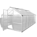 Gewächshaus Aluminium mit Fundament 9,025 m², wetterfestes Treibhaus mit UV-beständigen Polycarbonat-Platten, Pflanzenhaus für Gemüseanbau, Frühbeet, Balkon und Terrasse - Thumbnail 1