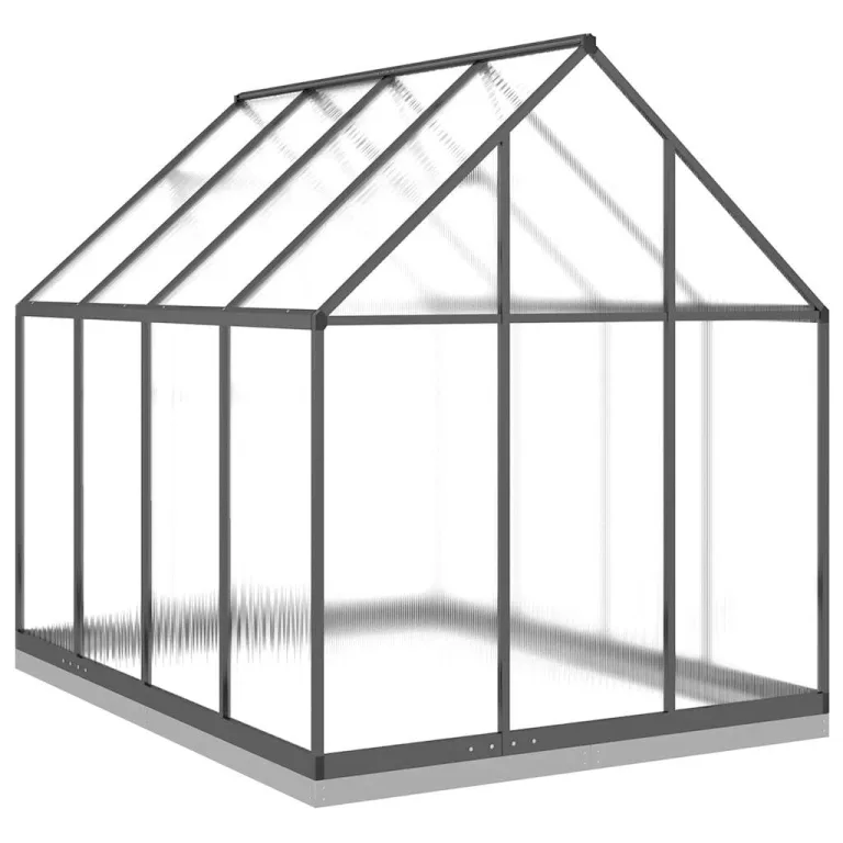 Gewächshaus mit Fundamentrahmen Anthrazit 224x169x202 cm Alu gewächshaus treibhaus tomatenhaus pflanzenhaus glashaus anzuchthaus gemüseanbau wetterfest balkon terrasse outdoor winterfest – Bild 4