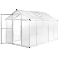 Gewächshaus Aluminium 302x190x195 cm 11,19 m³, Polycarbonat Pflanzenhaus für Tomaten Gemüseanbau mit Lüftung, wetterfest, UV-beständig, Balkon Garten Terrasse Outdoor - Thumbnail 1