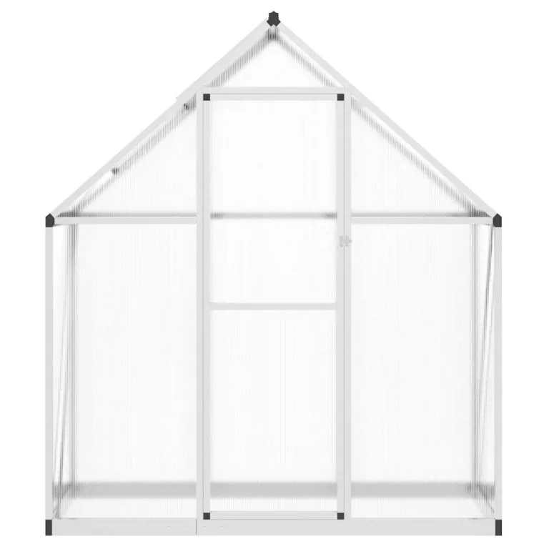 Gewächshaus mit Fundamentrahmen aus Aluminium silbern 169x58x195 cm UV-beständig mit Lüftungsfenster und Flügeltür ideal für Garten, Terrasse, Balkon und Pflanzenschutz im Gemüseanbau – Bild 2