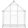 Gewächshaus mit Fundamentrahmen aus Aluminium silbern 169x58x195 cm UV-beständig mit Lüftungsfenster und Flügeltür ideal für Garten, Terrasse, Balkon und Pflanzenschutz im Gemüseanbau - Thumbnail 2