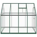 Gewächshaus mit Fundamentrahmen Aluminium grün 224x169x195 cm wetterfestes Treibhaus für Garten Balkon Terrasse, UV-beständiges Polycarbonat Pflanzenhaus mit Lüftung und regensicherem - Thumbnail 3