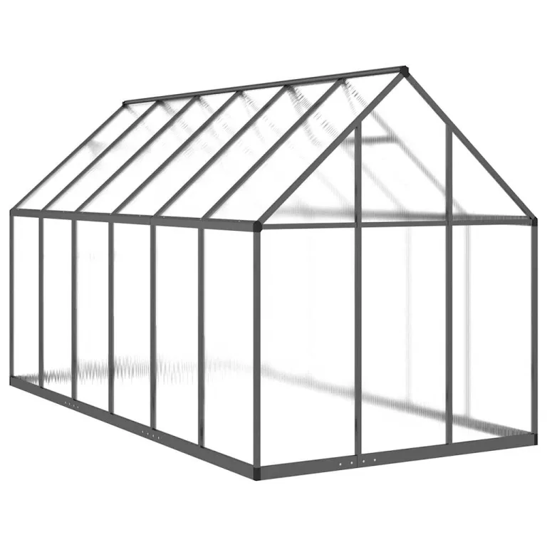 Alu-Gewächshaus mit Fundamentrahmen Anthrazit 334 x 169 x 195 cm – Bild 5