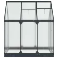 Garten Gewächshaus Anthrazit mit Tür aus Aluminium und verzinktem Stahl 183,5 x 183,5 x 207 cm wetterbeständig stabil begehbar für Tomatenhaus und Gemüseanbau im Freiland auf Balkon oder - Thumbnail 4