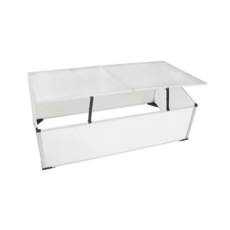 Frühbeet ohne Boden Polycarbonat mit 2 Deckeln Aluminiumrahmen 110x41x55 cm wetterfest UV-beständig für Gemüseanbau Pflanzenhaus Garten Balkon Terrasse Outdoor – Bild 2