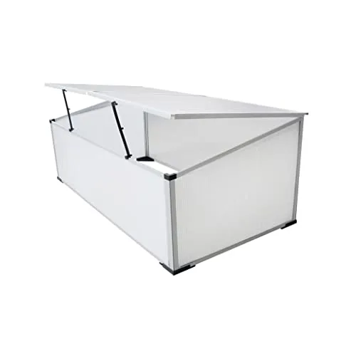 Frühbeet ohne Boden Polycarbonat mit 2 Deckeln Aluminiumrahmen 110x41x55 cm wetterfest UV-beständig für Gemüseanbau Pflanzenhaus Garten Balkon Terrasse Outdoor – Bild 9