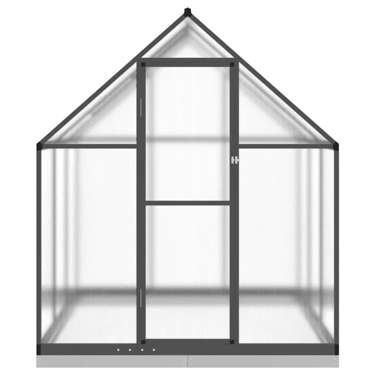 Gewächshaus mit Fundamentrahmen Anthrazit 169x169x202 cm Alu mit UV-beständigen Polycarbonatplatten für Pflanzenhaus Tomatenhaus Frühbeet mit Lüftungsfenster und stabiler Konstruktion für – Bild 2