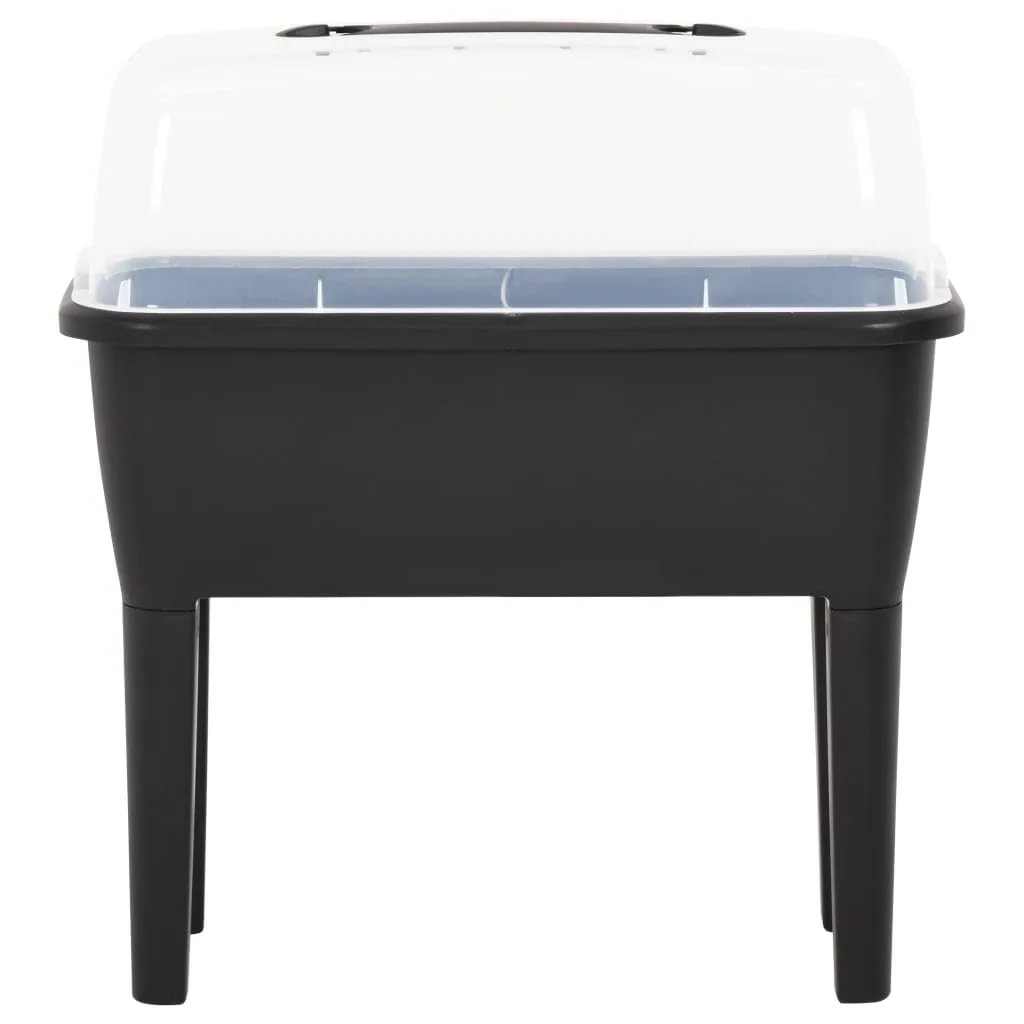 Hochbeet 77x38,7x82 cm PP, 52 Liter Pflanzbeet mit Deckel, Blumenbeet erhöht Balkon, Frühbeet aus Polypropylen UV- und frostbeständig, Stecksystem einfach montieren