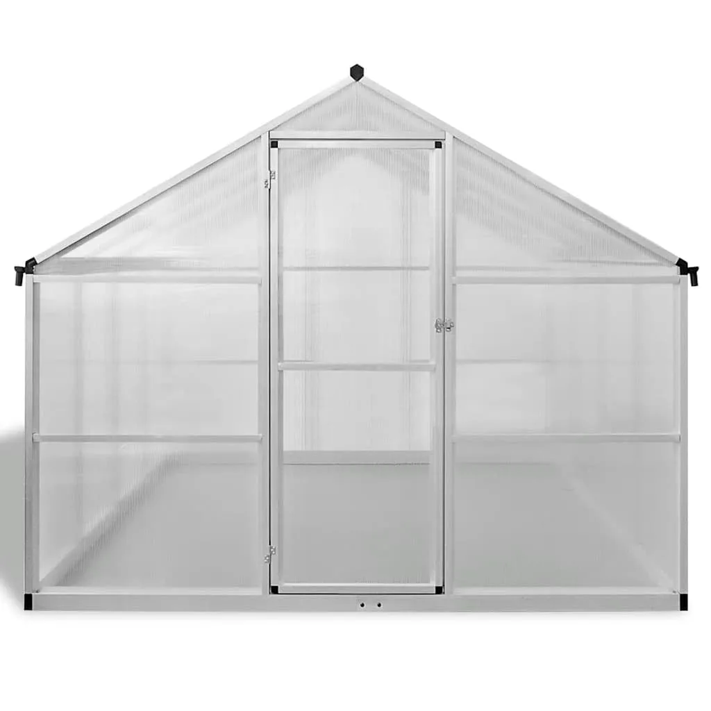 Gewächshaus Aluminium 481x250x195 cm, 12 m² Grundfläche, UV-beständig Thermisch isoliert, doppelwandige Polycarbonat-Platten, stabiles Aluminium-Gewächshaus mit Dachfenster