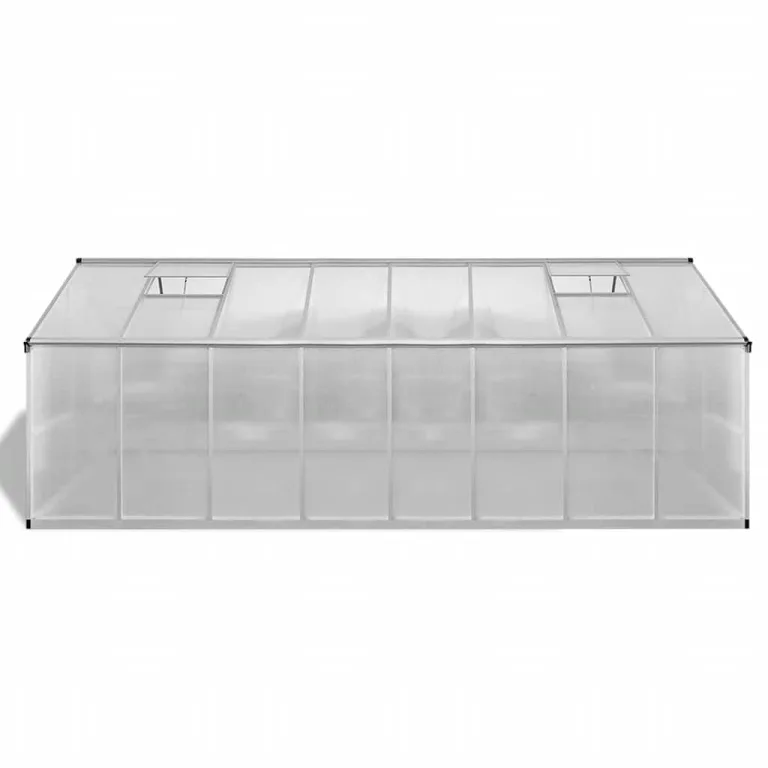 Gewächshaus Aluminium 481x250x195 cm, 12 m² Grundfläche, UV-beständig Thermisch isoliert, doppelwandige Polycarbonat-Platten, stabiles Aluminium-Gewächshaus mit Dachfenster – Bild 3