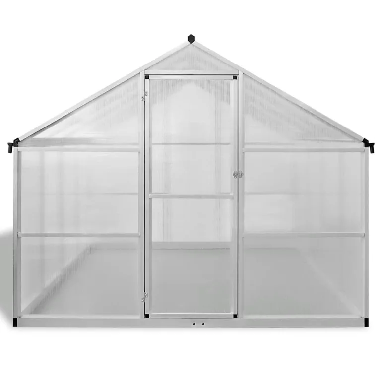 Gewächshaus Aluminium 481x250x195 cm, 12 m² Grundfläche, UV-beständig Thermisch isoliert, doppelwandige Polycarbonat-Platten, stabiles Aluminium-Gewächshaus mit Dachfenster – Bild 1