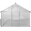 Gewächshaus Aluminium 481x250x195 cm, 12 m² Grundfläche, UV-beständig Thermisch isoliert, doppelwandige Polycarbonat-Platten, stabiles Aluminium-Gewächshaus mit Dachfenster - Thumbnail 1