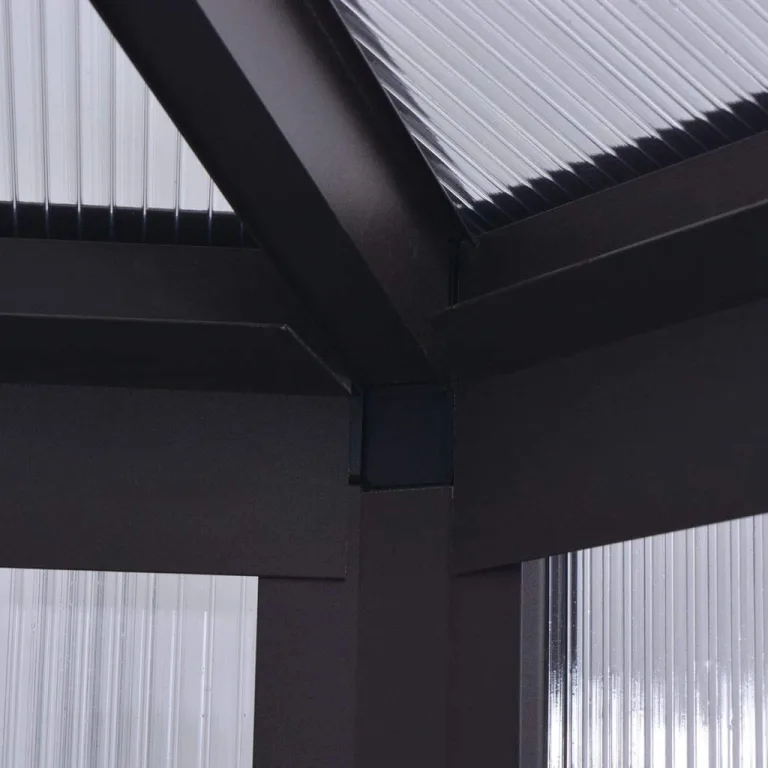 Gewächshaus Aluminium 240×211×232 cm, wärmeisolierendes Polycarbonat Gewächshaus, UV-beständig, robuste Aluminiumkonstruktion, einfacher Zusammenbau mit Montagezubehör, – Bild 6