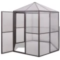 Gewächshaus Aluminium 240×211×232 cm, wärmeisolierendes Polycarbonat Gewächshaus, UV-beständig, robuste Aluminiumkonstruktion, einfacher Zusammenbau mit Montagezubehör, - Thumbnail 2