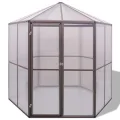 Gewächshaus Aluminium 240×211×232 cm, wärmeisolierendes Polycarbonat Gewächshaus, UV-beständig, robuste Aluminiumkonstruktion, einfacher Zusammenbau mit Montagezubehör, - Thumbnail 8