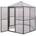 Gewächshaus Aluminium 240×211×232 cm, wärmeisolierendes Polycarbonat Gewächshaus, UV-beständig, robuste Aluminiumkonstruktion, einfacher Zusammenbau mit Montagezubehör, - Thumbnail 9