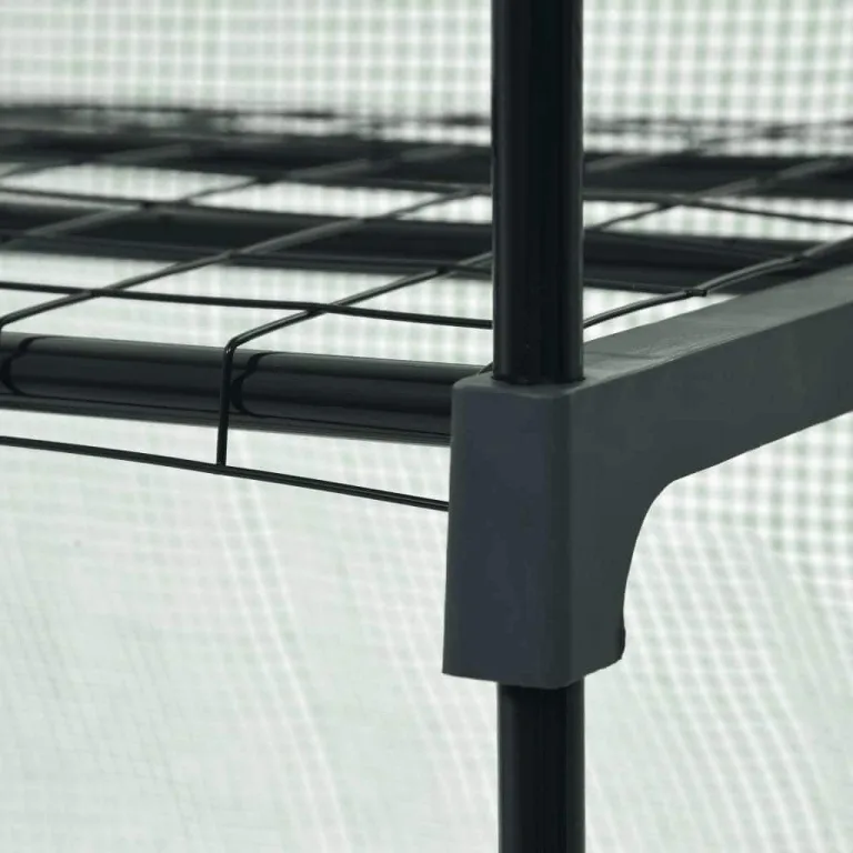 3-stufiges Mini-Gewächshaus 69x49x125 cm mit Stahlrohrrahmen, Polyethylen-Außenhülle und Rolltür mit Reißverschluss für einfachen Zugang und Belüftung, ideal für Topfpflanzen – Bild 7