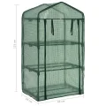 3-stufiges Mini-Gewächshaus 69x49x125 cm mit Stahlrohrrahmen, Polyethylen-Außenhülle und Rolltür mit Reißverschluss für einfachen Zugang und Belüftung, ideal für Topfpflanzen - Thumbnail 8