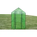 Gewächshaus Stahl XL, Treibhaus Folientunnel mit 2 Regalen, Tomatenhaus und Frühbeet für Anzucht, Überwinterung, Frostschutz, Garten, Balkon und Terrasse, 120 x 240 x 190 cm - Thumbnail 3