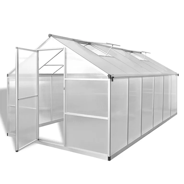 Gewächshaus mit Fundament verstärktes Aluminium, 4,6 m², Polycarbonat Platten, UV-beständig, mit Lüftung, Tomatenhaus für Anzucht, Frostschutz, Garten, Beet, Terrasse – Bild 10
