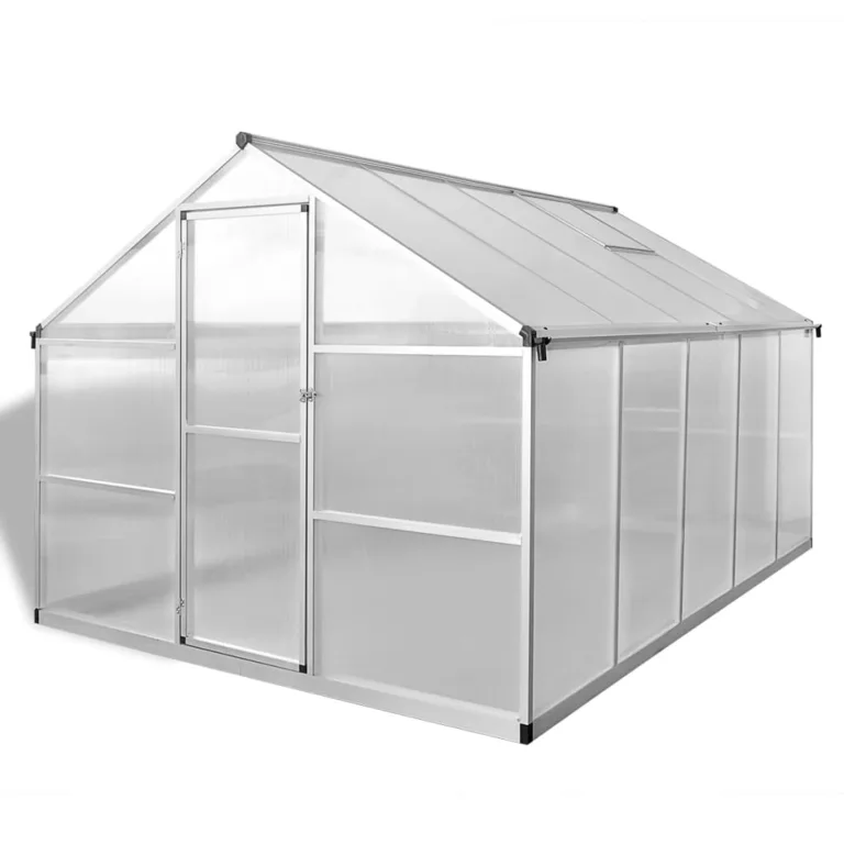 Gewächshaus 7.55 m² inkl. Grundrahmen – Robustes Aluminium-Gewächshaus mit 3,8 mm Polycarbonat, wärmeisolierend (-20 °C bis 70 °C), für Garten & Pflanzenzucht – Bild 1