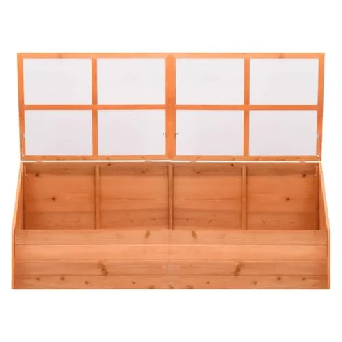 Frühbeet Holz 180x57x62 cm – Gewächshaus mit 8 witterungsbeständigen PC-Platten, offener Unterseite und wasserfestem Holzrahmen für Kräuter, Gemüse & Setzlinge im Garten – Bild 9