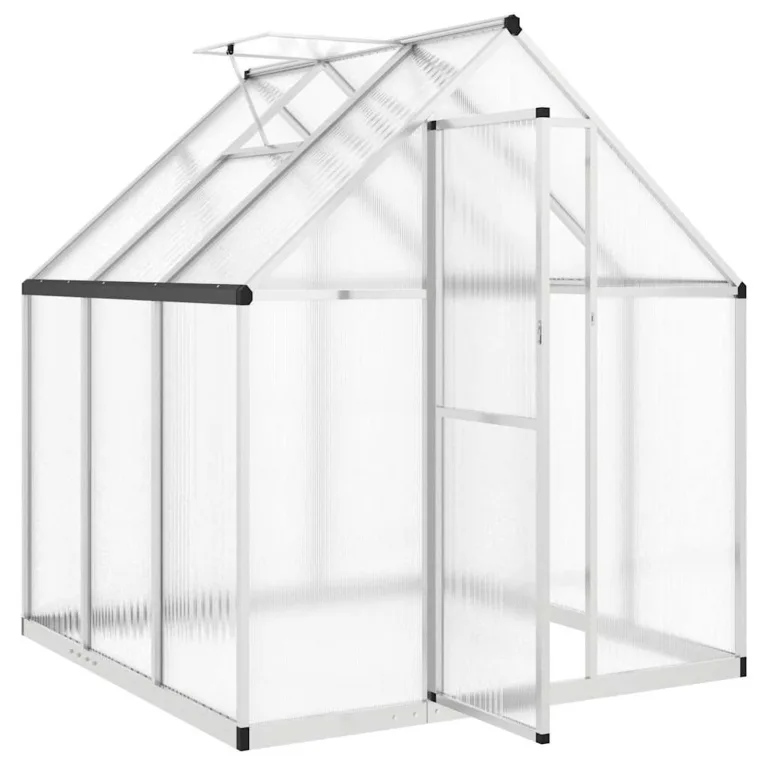 Gewächshaus Alu 169x169x195 cm – witterungsbeständig, mit eingebauten Regenrinnen & 5-Fach verstellbarem Lüftungsfenster, für Pflanzenzucht im Garten – Bild 6