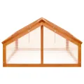 Frühbeet Gewächshaus 114 x 80 x 50 cm, Kaltwetter-Schutz mit 2 öffnenden Dächern, Braun gefärbtes Tannenholz, Ideal für Balkon & Terrasse - Thumbnail 4