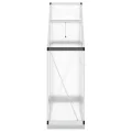 Gewächshaus mit Fundamentrahmen Silbern 169x58x202cm Aluminium Polycarbonat 4 mm, Treibhaus mit Lüftungsfenster und Flügeltür, Schutz für Anzucht überwinterung im Garten - Thumbnail 3