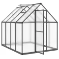 Gewächshaus 224 x 169 x 195 cm – stabiles Alu-Gewächshaus mit 6 cm Fundamentrahmen und einstellbarem Lüftungsfenster, anthrazit/transparent, für privaten Gartenbau - Thumbnail 6
