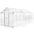 Gewächshaus Aluminium 421x190x195 cm, 15,6 m³ Volumen, doppelwandige Polycarbonat-Platten, UV-beständig & wärmeisolierend, für Hobbygärtner - Thumbnail 2