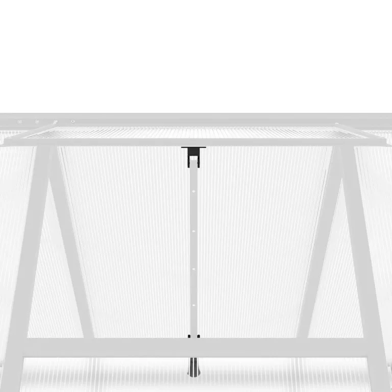 Gewächshaus mit Fundamentrahmen, silbern, 169x169x195 cm, Aluminium und Polycarbonat, UV-beständig, 4 mm Platten, Lüftungsfenster, Regenrinnen, für Tomatenhaus und Frostschutz – Bild 7