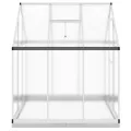Gewächshaus mit Fundamentrahmen, Aluminium und Polycarbonat, 169 x 169 x 202 cm, 2,86 m², UV-beständig, mit Lüftungsfenster, Regenrinnen, Frostschutz für Garten und Balkon - Thumbnail 3