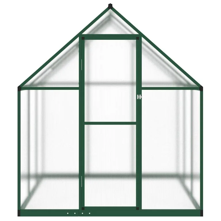 Gewächshaus mit Fundamentrahmen Grün 169x169x195 cm Aluminium Polycarbonat 4 mm UV beständig, Treibhaus für Tomatenhaus Frühbeet Anzucht Überwinterung Frostschutz Garten Balkon Terrasse – Bild 2
