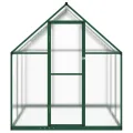 Gewächshaus mit Fundamentrahmen Grün 169x169x195 cm Aluminium Polycarbonat 4 mm UV beständig, Treibhaus für Tomatenhaus Frühbeet Anzucht Überwinterung Frostschutz Garten Balkon Terrasse - Thumbnail 2