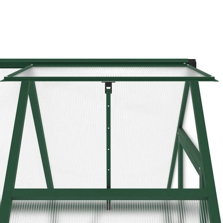 Gewächshaus mit Fundamentrahmen Grün 169x114x202 cm aus Aluminium Polycarbonat für Tomatenhaus Frühbeet Anzucht bei Frostschutz wetterbeständig – Bild 7