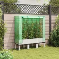Hochbeet mit Gewächshaus-Aufsatz in Rattan-Optik, 120 x 40 x 140 cm, PP und Eisen, Frühbeet für Garten, Balkon, Terrasse, Indoor und Outdoor, für Kräuter Gemüse Blumen - Thumbnail 2
