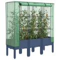 Hochbeet mit Gewächshaus-Aufsatz in Rattan-Optik, 120 x 40 x 140 cm, PP und Eisen, Frühbeet für Garten, Balkon, Terrasse, Indoor und Outdoor, für Kräuter Gemüse Blumen - Thumbnail 9