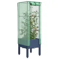 Hochbeet mit Gewächshaus-Aufsatz in Rattan-Optik, 120 x 40 x 140 cm, PP und Eisen, Frühbeet für Garten, Balkon, Terrasse, Indoor und Outdoor, für Kräuter Gemüse Blumen - Thumbnail 10