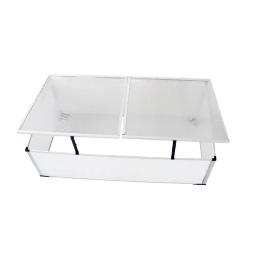 Mangloder Frühbeet ohne Boden mit 2 Deckeln aus Polycarbonat, Aluminiumrahmen, 110 x 41 x 55 cm, UV-beständig, wetterfest, für Anzucht, Gewächshaus, Tomatenhaus, Balkon und Terrasse – Bild 10