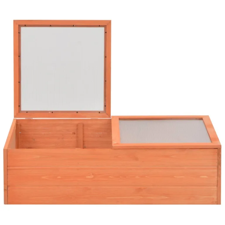 Mangloder Frühbeet aus Holz mit PC-Platten, 100 x 50 x 34 cm, offene Unterseite, wasserfest und stabil für Gewächshaus, Treibhaus, Aufzucht, Outdoor, Garten, Balkon und Terrasse – Bild 2